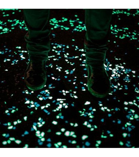 100pcs Glow in the Dark Garden Pebbles for Walkways Aquarium Decor Plants Luminous Stones