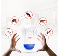 Pack of 2 Electronic Ultrasonic Pest Repeller Non-toxic Plug In Repellent for Mice Mosquito Ants Spiders Roaches Repelling AC90V-240V EU Plug
