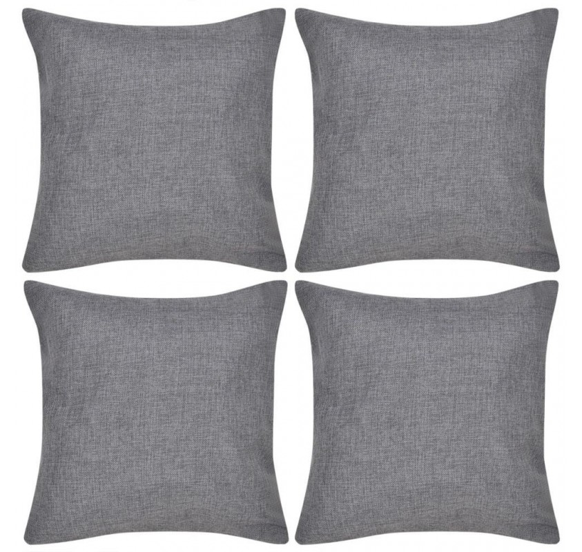4 pillowcases anthracite Leinenoptik 50 x 50 cm