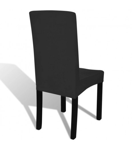 Straight Stretch Chair Slipcover 4 pieces Black