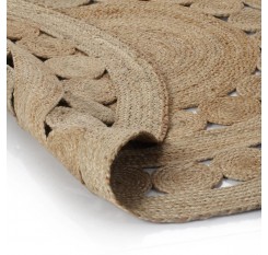 Carpet woven pattern jute 90 cm round