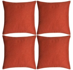  Pillowcases 4 pcs. Linen look terracotta 40x40 cm