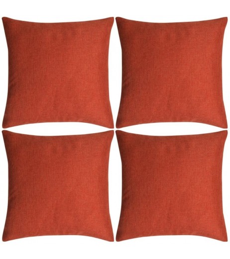  Pillowcases 4 pcs. Linen look terracotta 40x40 cm