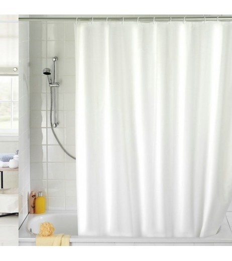 Htovila 72 * 72'' White Polyester Waterproof Mildewproof Shower Curtain Decorative Privacy Protection Bathroom Curtain with 12pcs Hooks