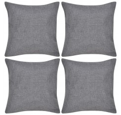 4 pillowcases anthracite Leinenoptik 40 x 40 cm