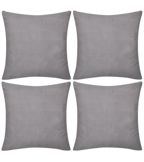 4 pillowcases gray cotton 40 x 40 cm