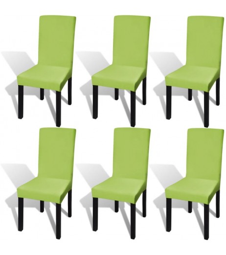 Straight Stretch chair cover 6 pcs green
