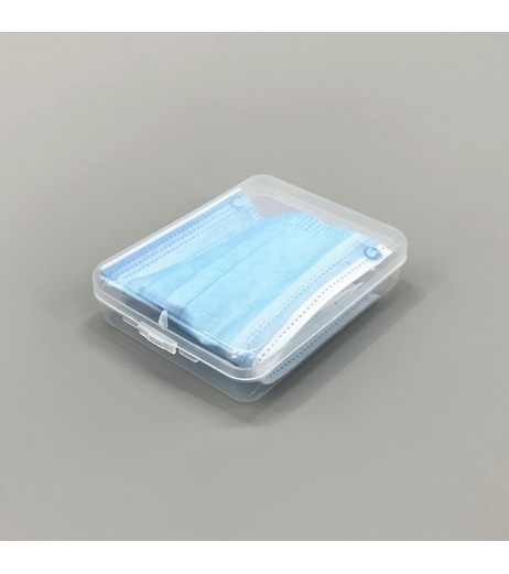 Portable Mask Storage Box Dust-proof Moisture-proof Cleaning Box Mask Case Transparent Plastic Organizer for Home Work Outdoor