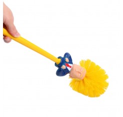 Donald Trump President Toilet Brush with Base Holder Novelty Funny Toilet Cleaning Tool Plastic Brush Cleaner Bathroom Accessories
