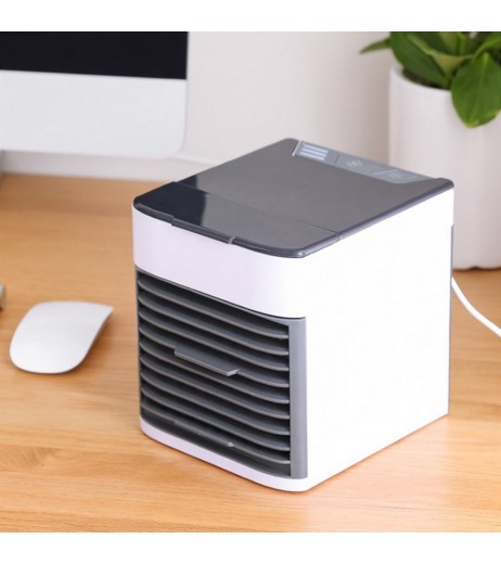 Portable Air Conditioner Personal Desktop Air Cooler Humidifier Air Purification USB Mini Fan with 7 Color LED Light for Home or Office