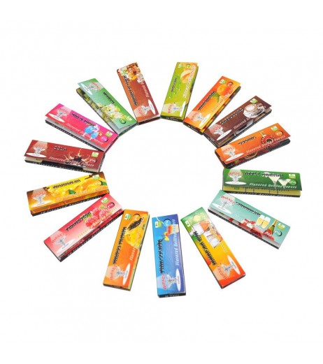 1 Booklet Roll Cigarette Papers Variety Juicy Fruit Flavored Cigarettes Rolling Paper Holder Wrapping Papers Filter Tube Empty Smoke Tube Hemp Wraps Randomly Flavors