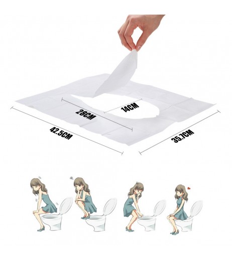 10Pcs/Pack Waterproof Travel Disposable Toilet Seat Cover Mat Anti-bacterial Toiletery Paper Pad Travel Camping Bathroom Accessiories Sanitary Tool
