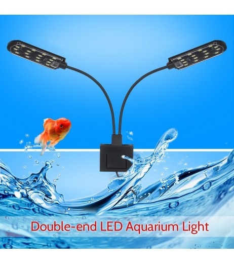 AC220V 15W 36 LED Dual-end Aquarium Light Fish Jar Lamp Flexible Bendable Illumination Angle White Portable