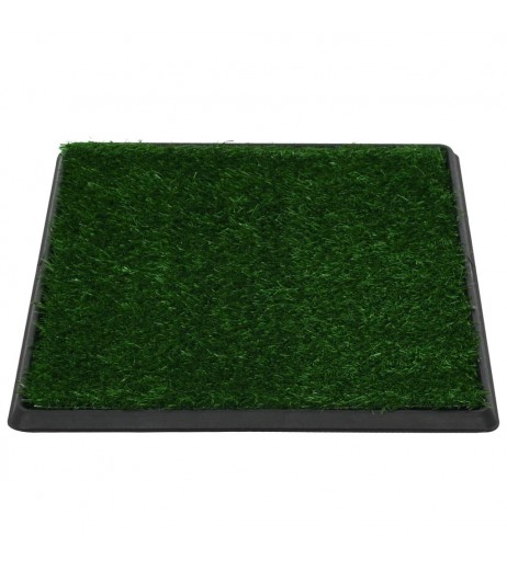 Pet Toilet with Tray and Artificial Grass Green 64x51x3cm WC