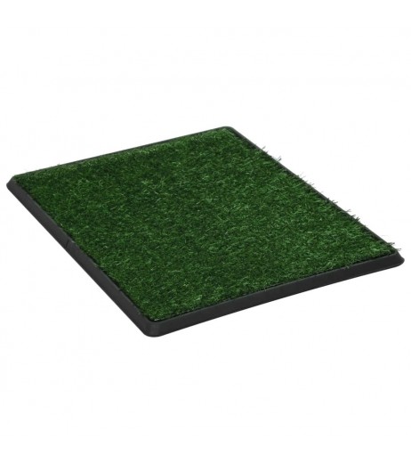 Pet Toilet with Tray and Artificial Grass Green 64x51x3cm WC