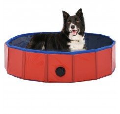 Dog pool foldable red 80 × 20 cm PVC