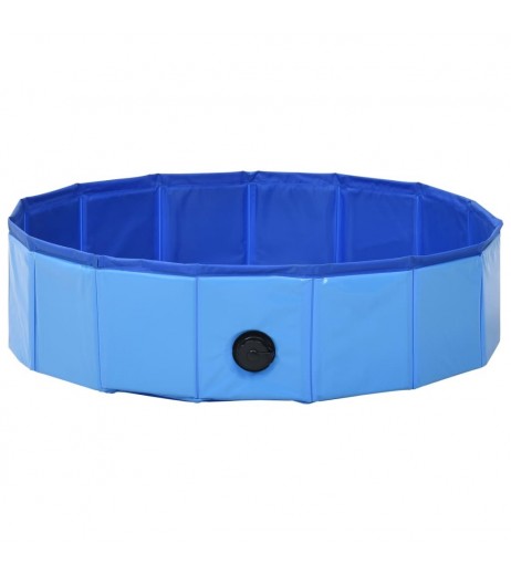 Dog pool foldable blue 80 x 20 cm PVC