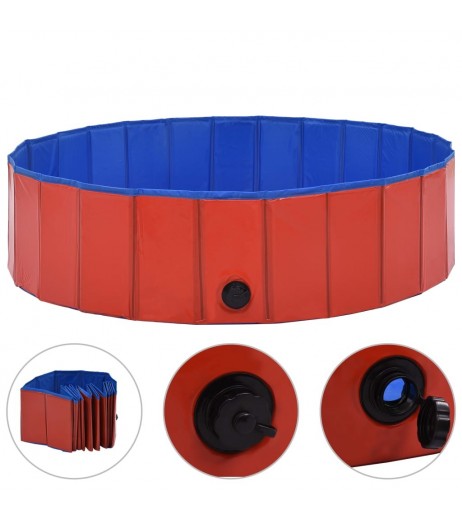 Dog pool foldable red 120 x 30 cm PVC