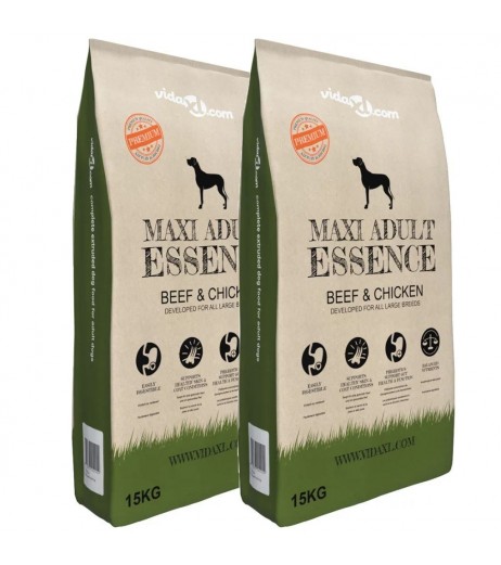  Premium Dry Dog Food Maxi Adult Essence Beef & amp; Chicken 2 x 15 Kg