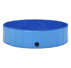 Dog pool foldable blue 120 x 30 cm PVC
