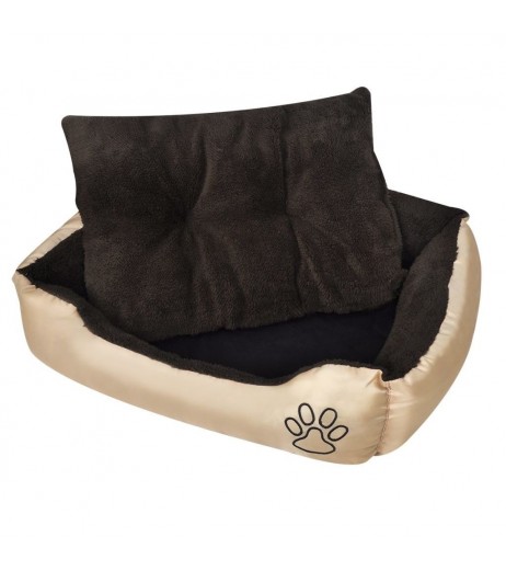 Dog Bed with soft padding Size M Beige