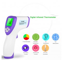 Digital IR Thermometer LCD Non-contact Infrared Thermometer °C/ °F Forehead Body Temperature Measurement 3-Color Backlight Fever Alarm for Baby Kids Adults Home Office