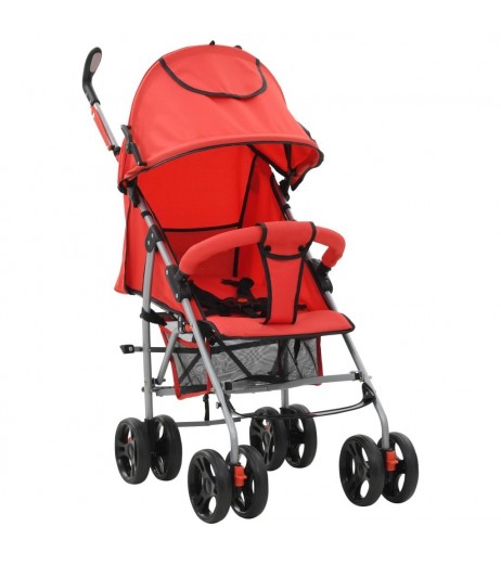 2-in-1 stroller buggy folding red steel
