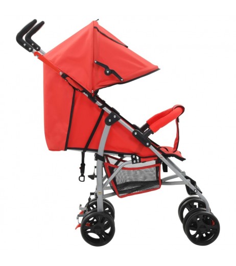 2-in-1 stroller buggy folding red steel