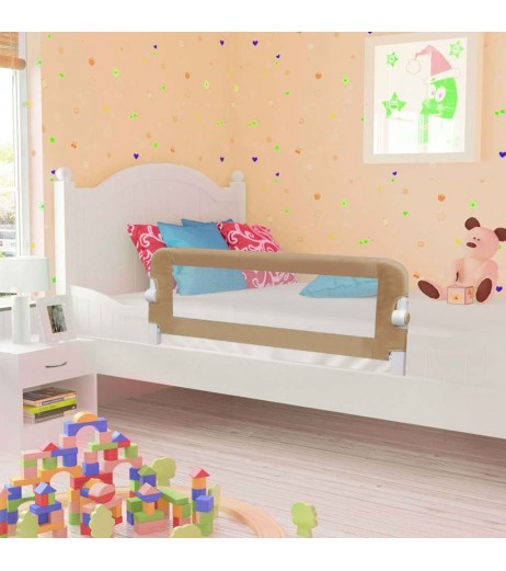 Toddler Bed Guard Taupe 102x42 cm Polyester