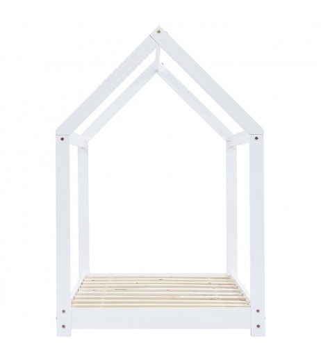 Children's bed frame white solid wood pine 90 x 200 cm