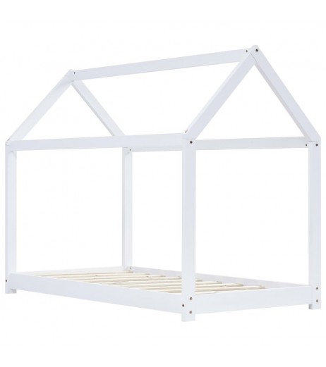 Children's bed frame white solid wood pine 90 x 200 cm