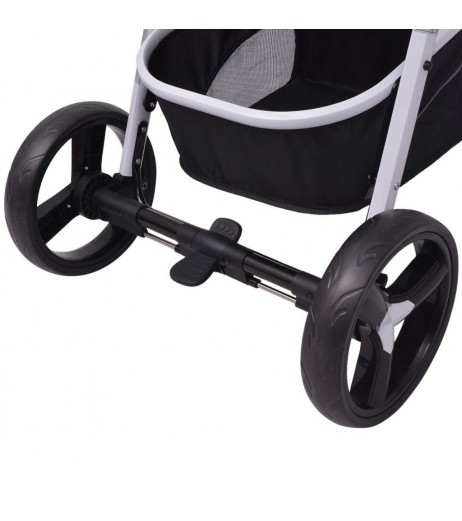 3-in-1 stroller aluminum gray and black