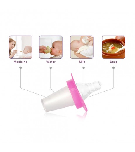 Baby Liquid Medicine Dispenser Medicator Dropper Feeding Medicine Device Medicine Feeder Nipple With Silicon Pacifier For  Baby Infant 10ML Pink/Blue Random Delivery