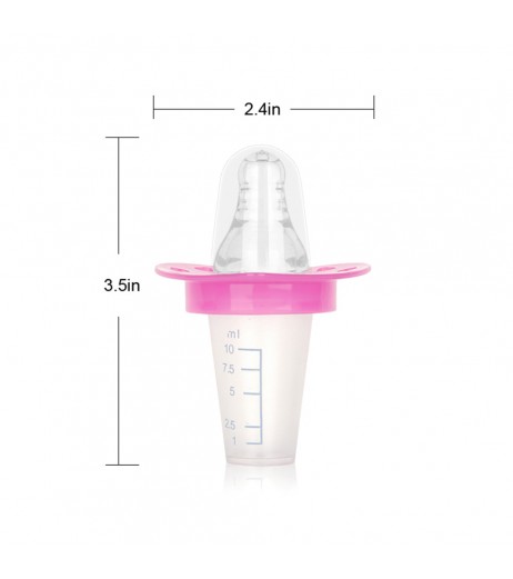 Baby Liquid Medicine Dispenser Medicator Dropper Feeding Medicine Device Medicine Feeder Nipple With Silicon Pacifier For  Baby Infant 10ML Pink/Blue Random Delivery