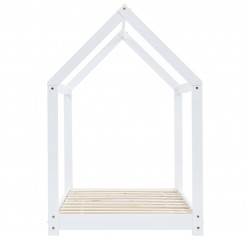 Children's bed frame white solid wood pine 70 x 140 cm