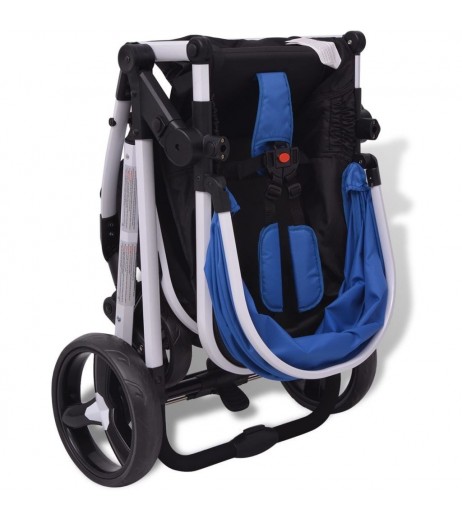 3-in-1 stroller aluminum blue and black