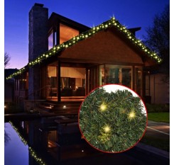 Christmas garland with LED light chain 10 m