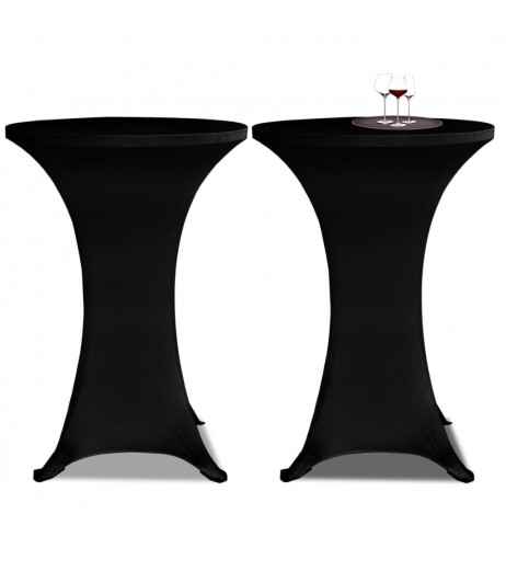 Standing table covers 4 pieces Ø 60 cm black stretch
