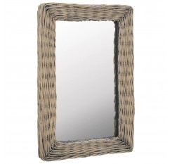 Mirror Wicker Brown 40x60 cm