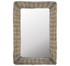 Mirror Wicker Brown 40x60 cm