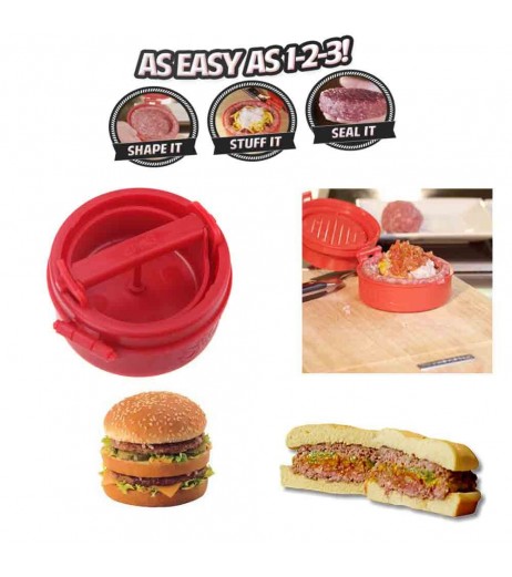 Stuffed Hamburger Burger Press Mould Plastic Novelty Compact Kitchen Tool