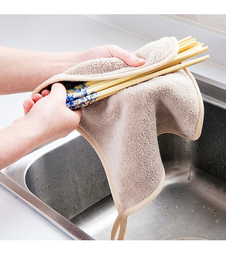 Kitchen Dish Cloth Cleaning Cloth Hanging Wash Cloths Household Washing Towels Special Absorbent Kitchen Cleaning Tool