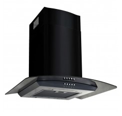 Extractor hood Wall mounted stainless steel 756 m³ / h 60 cm Black