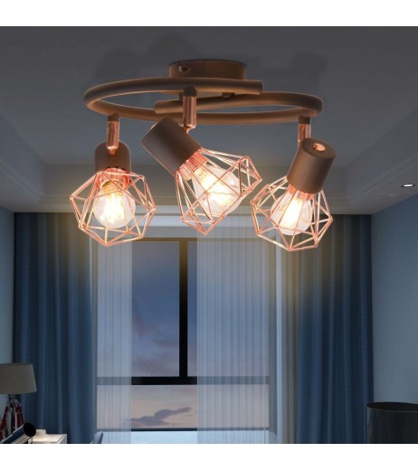 Ceiling lamp with 3 incandescent LED bulbs 12 W