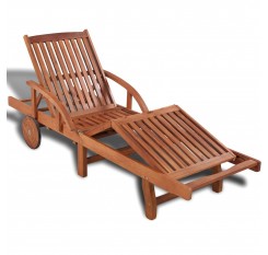 Acacia solid wood deckchair 200x68x83 cm