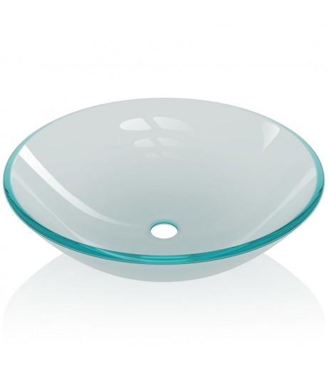 Tempered glass washbasin 42 cm frosted