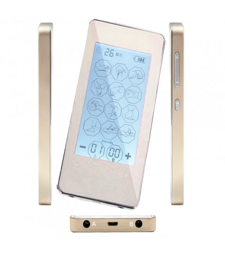 1012 Massager 12-Mode Rechargeable 2-Channel Touch Screen Backlight Multifunction Massage Instrument TENS Physiotherapy Instrument Pain Relieve Machine