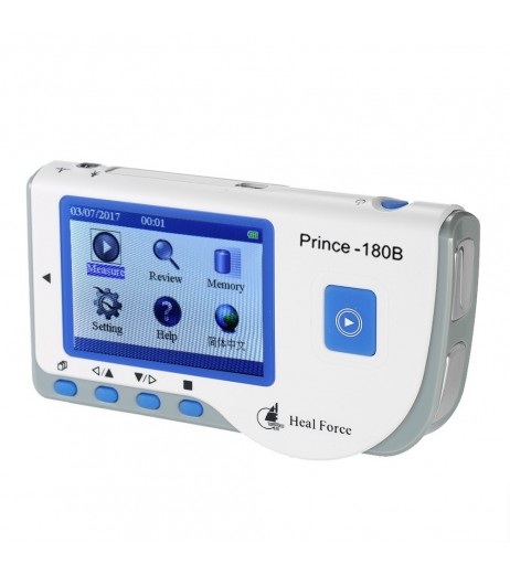 Heal Force Prince-180B Medical Handheld Easy ECG EKG Monitor Machine Heart Rate Monitor with USB Cable + Electrode Pad + Lead Wires